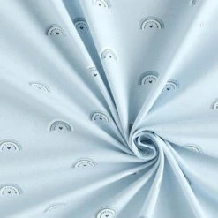 Cotton Jersey Rainbows With Hearts – Sky Blue -Tailor Supplies Sales Store SZ00 271