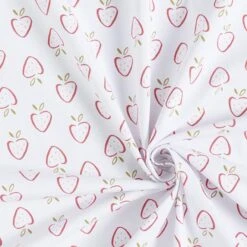 Cotton Jersey Stylised Strawberries – White/pink -Tailor Supplies Sales Store SZ00 274