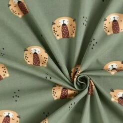 Cotton Jersey Leopard Faces– Pine -Tailor Supplies Sales Store SZ00 286