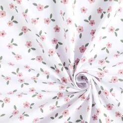 Cotton Jersey Sweet Forest Flowers – White -Tailor Supplies Sales Store SZ00 287
