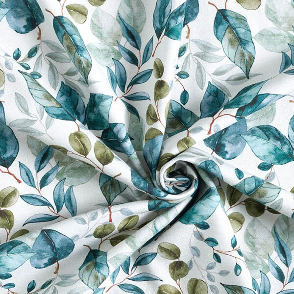 Cotton Jersey Eucalyptus Leaves Digital Print – Offwhite 5 Cotton Jersey Eucalyptus Leaves Digital Print – Offwhite - Image 3