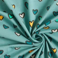 Cotton Jersey Colourful Hearts – Reed -Tailor Supplies Sales Store SZ00 309