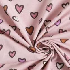 Cotton Jersey Colourful Hearts – Pink -Tailor Supplies Sales Store SZ00 312