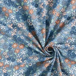 Cotton Jersey Flower Meadow | By Poppy – Dove Blue -Tailor Supplies Sales Store SZ00 316