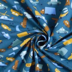 GOTS Cotton Jersey Vehicles – Denim Blue 11 GOTS Cotton Jersey Vehicles – Denim Blue -Tailor Supplies Sales Store SZ00 317