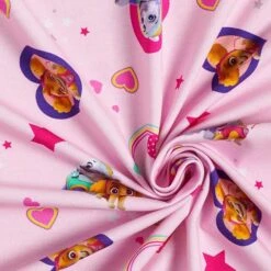 Paw Patrol Hearts Cotton Jersey – Pink -Tailor Supplies Sales Store SZ00 322