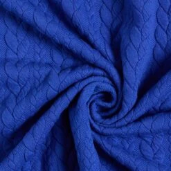 Cabled Cloque Jacquard Jersey – Royal Blue -Tailor Supplies Sales Store SZ00 342
