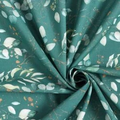 Cotton Poplin Digital Print Eucalyptus – Petrol -Tailor Supplies Sales Store SZ00 366