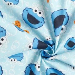 Cookie Monster Cretonne Decor Fabric | CPLG – Baby Blue/royal Blue -Tailor Supplies Sales Store SZ00 378