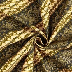 Cotton Fabric Floral Ornaments – Black/gold -Tailor Supplies Sales Store SZ00 380