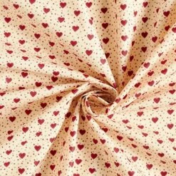 Coated Cotton Hearts – Light Beige/red 10 Coated Cotton Hearts – Light Beige/red -Tailor Supplies Sales Store SZ00 386