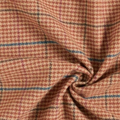 Houndstooth Plaid Coating Fabric With Glitter Effect – Beige/copper -Tailor Supplies Sales Store SZ00 418