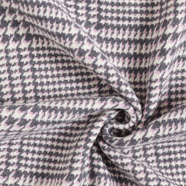 Glen Plaid Coating Fabric – Anthracite/pink 5 Glen Plaid Coating Fabric – Anthracite/pink - Image 3