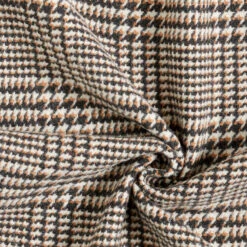 Glen Plaid Coating Fabric – Anthracite/beige -Tailor Supplies Sales Store SZ00 435