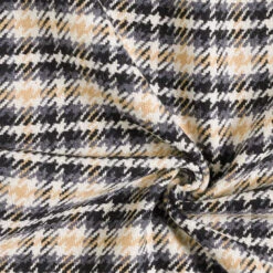 Classic Plaid Coating Fabric – Offwhite/anthracite -Tailor Supplies Sales Store SZ00 436