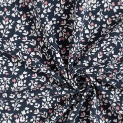 Cotton Jersey Sweet Little Flowers With Hearts – Navy Blue 10 Cotton Jersey Sweet Little Flowers With Hearts – Navy Blue -Tailor Supplies Sales Store SZ00 47