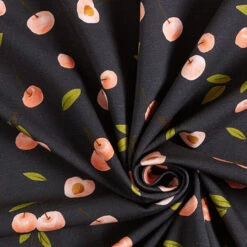 Cotton Jersey Cherries Digital Print | Poppy – Navy Blue -Tailor Supplies Sales Store SZ00 49