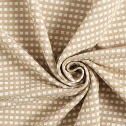 Little Boxes Viscose Blend Jacquard Jersey – Beige/white -Tailor Supplies Sales Store SZ00 6