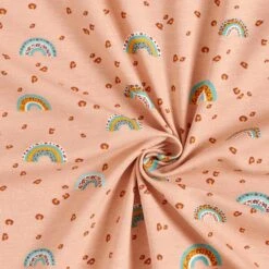Cotton Jersey Leopard Print Rainbow – Apricot -Tailor Supplies Sales Store SZ00 8