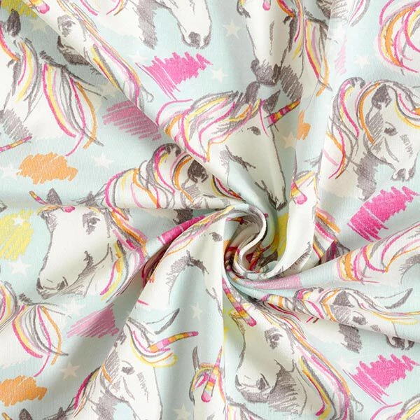 Cotton Jersey Scribble Unicorn – Sky Blue 5 Cotton Jersey Scribble Unicorn – Sky Blue - Image 3