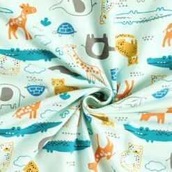 Cotton Jersey Jungle Animals – Mint 9 Cotton Jersey Jungle Animals – Mint -Tailor Supplies Sales Store SZ00 92
