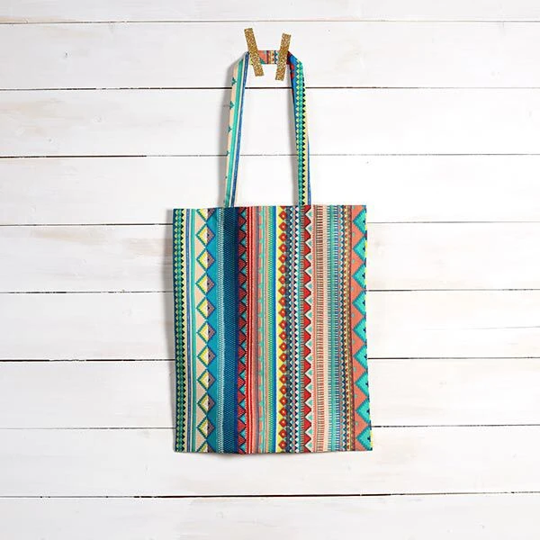 Coated Cotton Ethnic Stripes – Blue/orange 8 Coated Cotton Ethnic Stripes – Blue/orange - Image 6