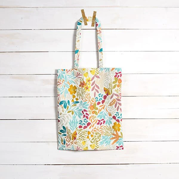 Coated Cotton Colourful Flowers – White/aqua Blue 9 Coated Cotton Colourful Flowers – White/aqua Blue - Image 7