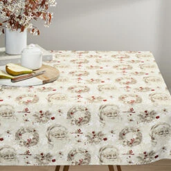 Decorative Cotton Twill Fabric, Classic Christmas – Beige/red -Tailor Supplies Sales Store SZ58 4