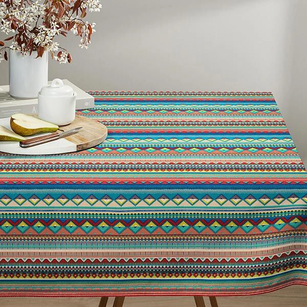 Coated Cotton Ethnic Stripes – Blue/orange 7 Coated Cotton Ethnic Stripes – Blue/orange - Image 5