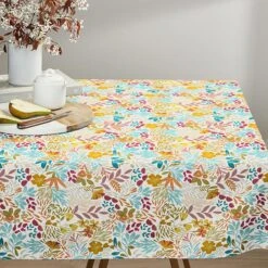 Coated Cotton Colourful Flowers – White/aqua Blue 14 Coated Cotton Colourful Flowers – White/aqua Blue -Tailor Supplies Sales Store SZ58 7