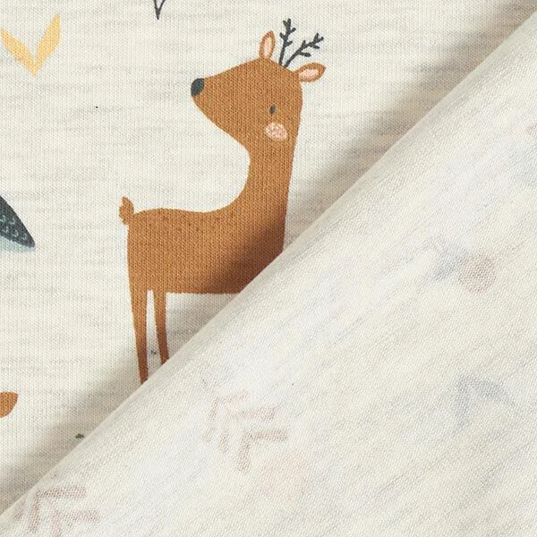 Cotton Jersey Happy Woodland Animals – Natural/light Grey 6 Cotton Jersey Happy Woodland Animals – Natural/light Grey - Image 4