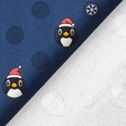 Cotton Jersey Penguin With Santa Hat – Navy Blue -Tailor Supplies Sales Store ZB01 12
