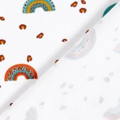 Cotton Jersey Leopard Print Rainbow – White 10 Cotton Jersey Leopard Print Rainbow – White -Tailor Supplies Sales Store ZB01 145