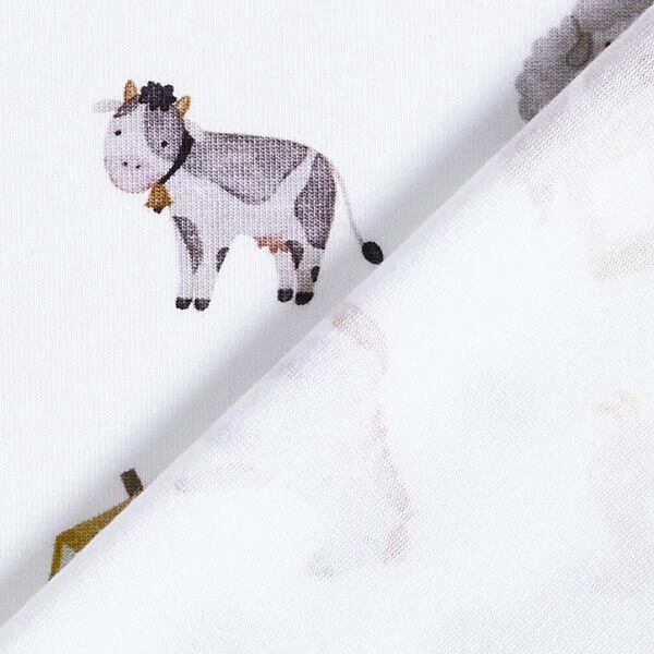 Organic Cotton Jersey Farmyard Digital Print – Offwhite 6 Organic Cotton Jersey Farmyard Digital Print – Offwhite - Image 4