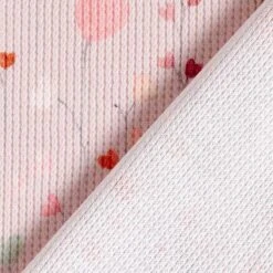 Waffle Jersey Heart Flower Vines Digital Print– Rosé -Tailor Supplies Sales Store ZB01 152