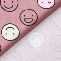 Cotton Jersey Glow-in-the-Dark Smiley – Dusky Pink -Tailor Supplies Sales Store ZB01 188