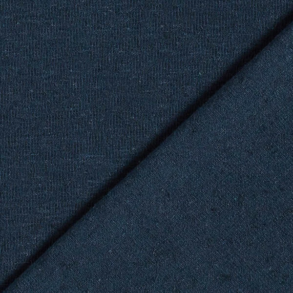 Plain Cotton Linen Blend Jersey – Navy Blue 5 Plain Cotton Linen Blend Jersey – Navy Blue - Image 3