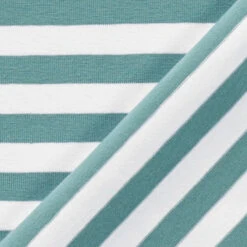 Cotton Jersey Wide Stripes – Mint/white -Tailor Supplies Sales Store ZB01 198