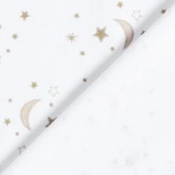 Organic Cotton Jersey Moon And Stars Digital Print – Offwhite