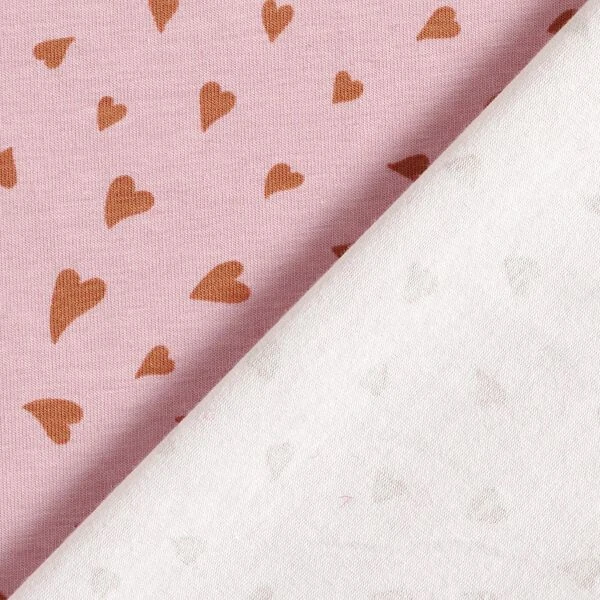 Cotton Jersey Swirled Hearts – Light Dusky Pink 6 Cotton Jersey Swirled Hearts – Light Dusky Pink - Image 4