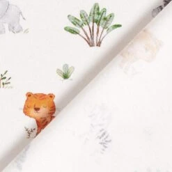 GOTS Cotton Jersey Baby Jungle Animals Digital Print – Offwhite -Tailor Supplies Sales Store ZB01 231