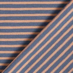 Narrow Stripes Cotton Jersey – Copper/denim Blue -Tailor Supplies Sales Store ZB01 235