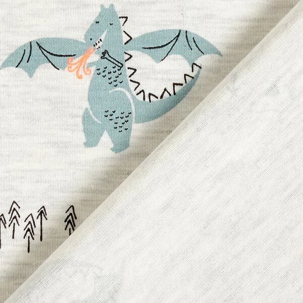 Cotton Jersey Fire-breathing Dragons Mottled – Offwhite/neon Orange 6 Cotton Jersey Fire-breathing Dragons Mottled – Offwhite/neon Orange - Image 4