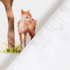 Cotton Jersey Woodland Animals Digital Print – Offwhite -Tailor Supplies Sales Store ZB01 238