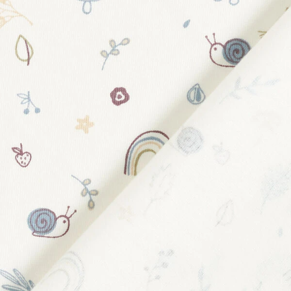 Cotton Jersey Snails, Mushrooms And Rainbows– Offwhite 6 Cotton Jersey Snails, Mushrooms And Rainbows– Offwhite - Image 4