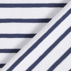 Narrow & Wide Stripes Cotton Jersey – White/navy Blue -Tailor Supplies Sales Store ZB01 247