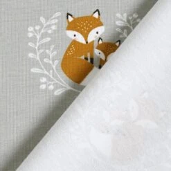 Cotton Jersey Big Fox And Little Fox – Silver Grey -Tailor Supplies Sales Store ZB01