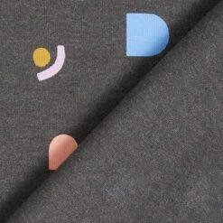 Cotton Jersey Geometric Shapes – Anthracite -Tailor Supplies Sales Store ZB01 268