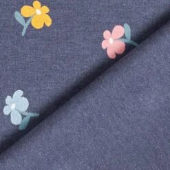 Cotton Jersey Little Flowers – Navy Blue -Tailor Supplies Sales Store ZB01 278