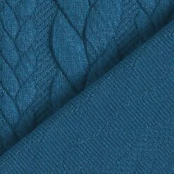 Cabled Cloque Jacquard Jersey – Petrol -Tailor Supplies Sales Store ZB01 283